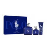 Kit Coffret Ralph Lauren Polo Blue Masculino Eau de Toilette Full Size 125 ml + Travel Size 40 ml + Shower Gel 100 ml