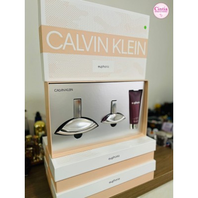 Calvin Klein Euphoria For Women Eau de Parfum 100ml Coffret + 30ML +Loção corporal 